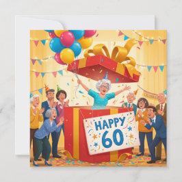 60.ª abuelita divertida en la tarjeta de cumpleaño