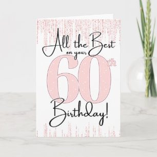 60.ª Bonito de cumpleaños con tarjeta rosa