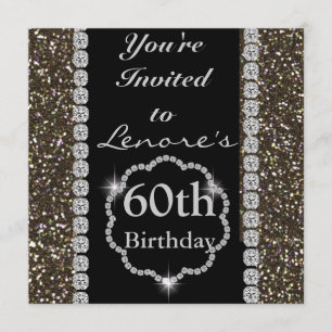 60.ª ELEGANTE invitación a fiesta de cumpleaños
