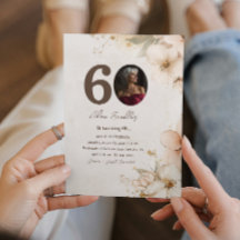 60.ª fiesta de cumpleaños e invitaciones a las flo