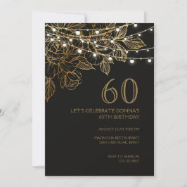 60.ª fiesta de cumpleaños elegante invitación