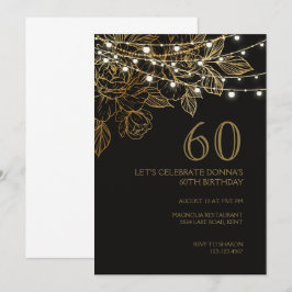 60.ª fiesta de cumpleaños elegante invitación