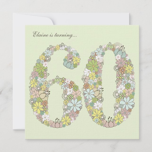 60.ª fiesta de cumpleaños: la invitación a los Per (Anverso)