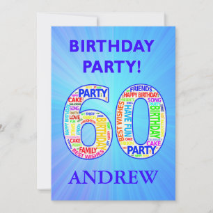 60.ª invitación a fiesta de cumpleaños Añadir un n