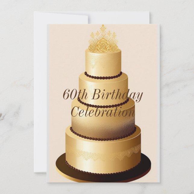 60.ª invitación a la celebración de cumpleaños (Anverso)