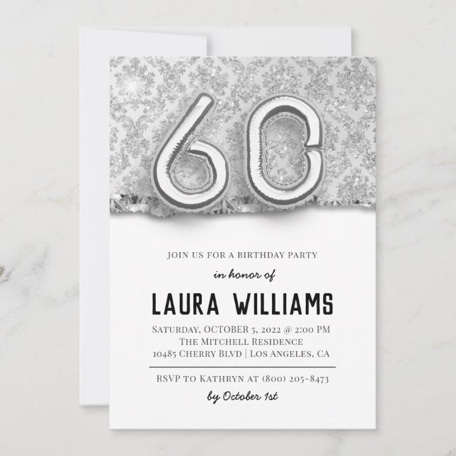 60.ª invitación a la fiesta de cumpleaños (Anverso)