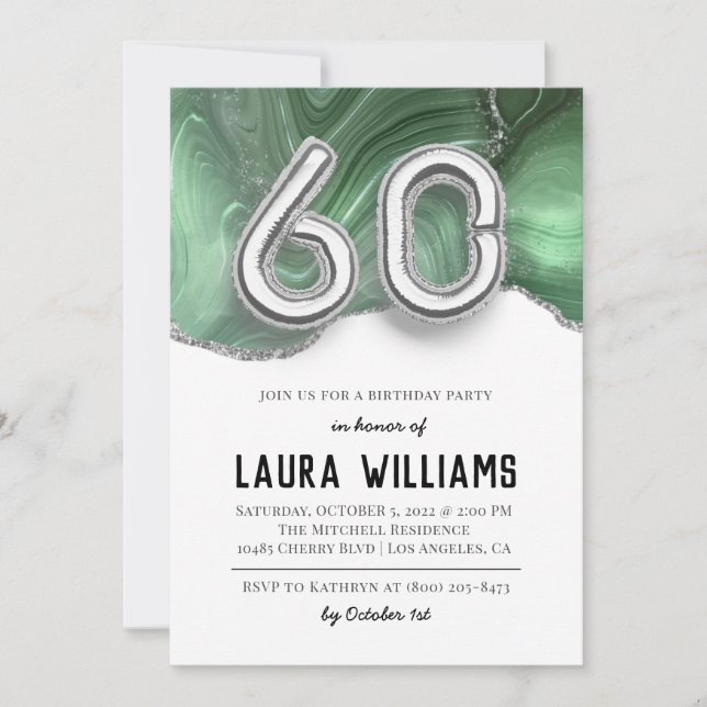 60.ª invitación a la fiesta de cumpleaños (Anverso)