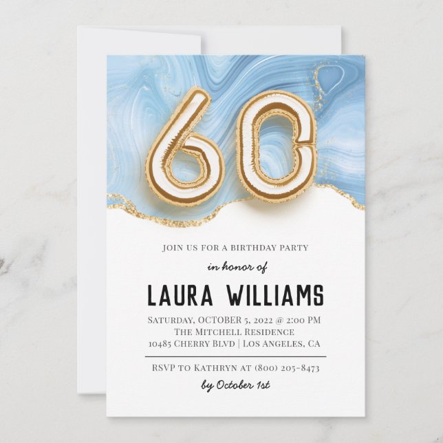 60.ª invitación a la fiesta de cumpleaños (Anverso)
