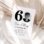 60.ª invitación a la fiesta de cumpleaños | 60 cum<br><div class="desc">Minimalista Invitación de cumpleaños a la 60ª foto. ¡Listo para ser personalizado por usted!</div>