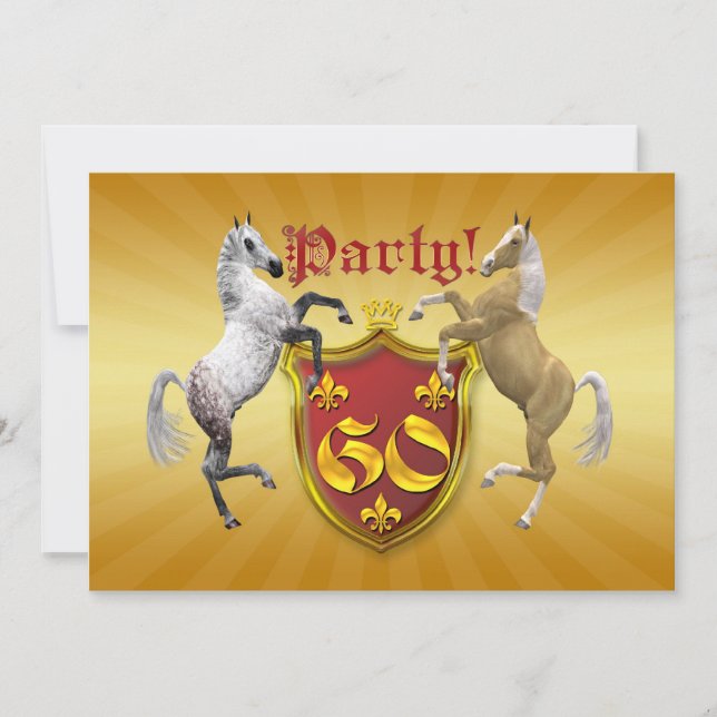 60.ª invitación a la fiesta de cumpleaños con escu (Anverso)