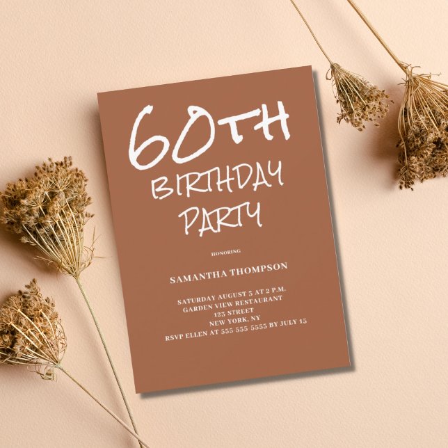 60.ª invitación a la fiesta de cumpleaños Terracot (Subido por el creador)