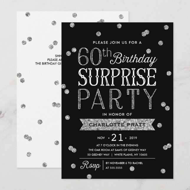 60.ª invitación a la fiesta de sorpresa del Purpur (Anverso / Reverso)