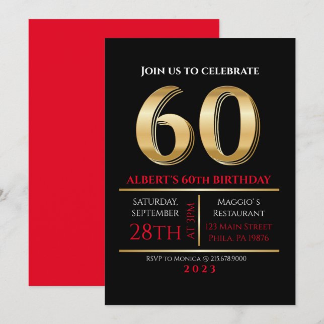 60.ª invitación a la Fiesta Negra de Oro (Anverso / Reverso)
