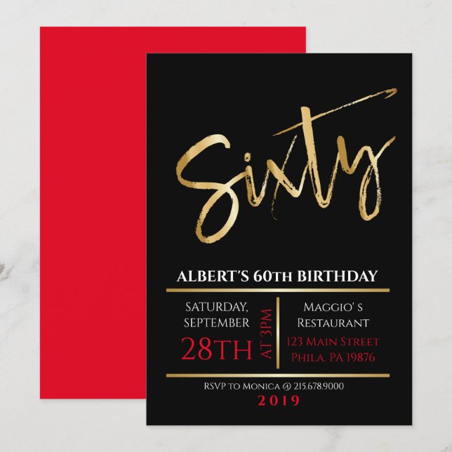 60.ª invitación a la Fiesta Negra de Oro (Anverso / Reverso)