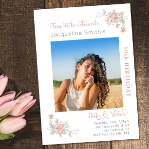 60.ª Invitación a la fotografía floral de cumpleañ