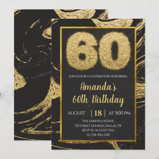 60.ª Invitación al cumpleaños de la Mármol de Oro (Anverso / Reverso)