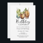 60.ª invitación casual para tomar cócteles<br><div class="desc">Invitaciones para cócteles de cumpleaños. Fácil de personalizar. Todo el texto es ajustable y fácil de cambiar para sus propias necesidades fiestas. Sencilla acuarela frugal beber gráficos. Invitaciones para él. Diseño de cumpleaños BBQ Bar o patio trasero. Cualquier edad,  sólo cambia el texto.</div>