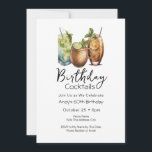 60.ª invitación casual para tomar cócteles<br><div class="desc">Invitaciones para cócteles de cumpleaños. Fácil de personalizar. Todo el texto es ajustable y fácil de cambiar para sus propias necesidades fiestas. Sencilla acuarela frugal beber gráficos. Invitaciones para él. Diseño de cumpleaños BBQ Bar o patio trasero. Cualquier edad,  sólo cambia el texto.</div>