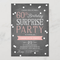 60.ª Invitación de Confetti Surprise Party | Cumpl