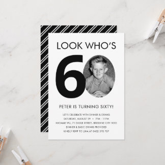 60.ª invitación de cumpleaños con foto
