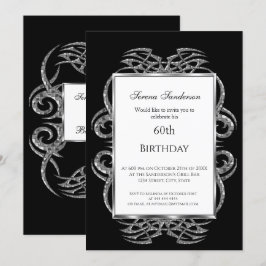 60.ª invitación de cumpleaños negro