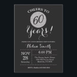 60.ª invitación de cumpleaños Purpurina negro y pl<br><div class="desc">60.ª Tarjeta Purpurina de Invitación de Cumpleaños Negro y Plata. Para una mayor personalización,  haga clic en el botón "Personalizar" y utilice nuestra herramienta de diseño para modificar esta plantilla.</div>