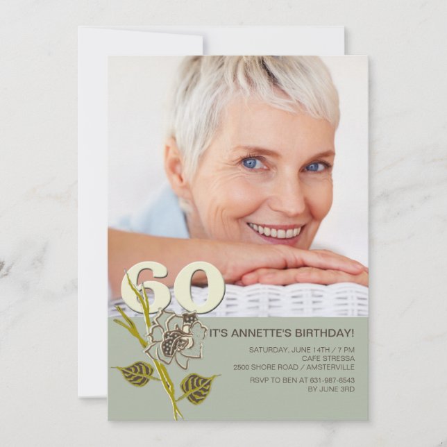 60.ª Invitación fotográfica de cumpleaños (Anverso)