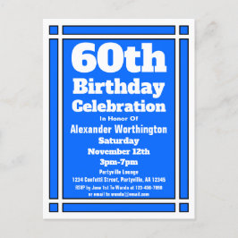 60.ª postal de la invitación al cumpleaños geométr