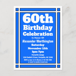 60.ª postal de la invitación al cumpleaños geométr
