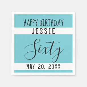 60.ª servilleta de papel blanco negro azul