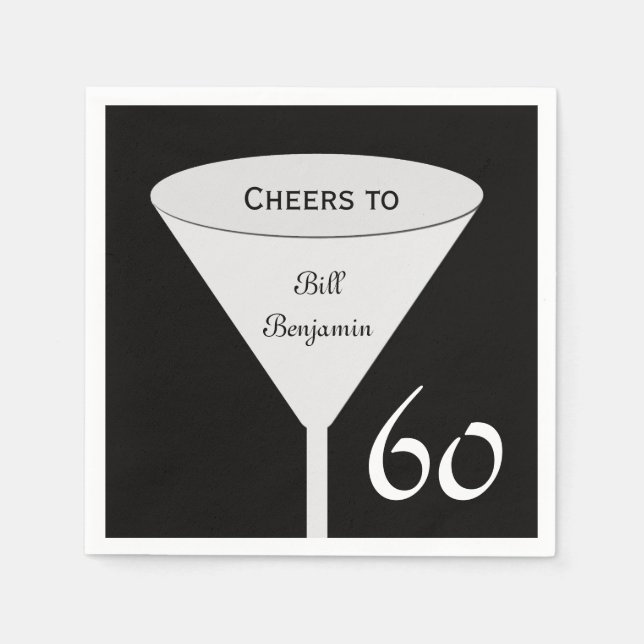 60.ª servilleta de papel de cumpleaños (Anverso)