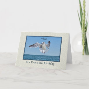 60.ª tarjeta de cumpleaños con ave de gaviota ríe