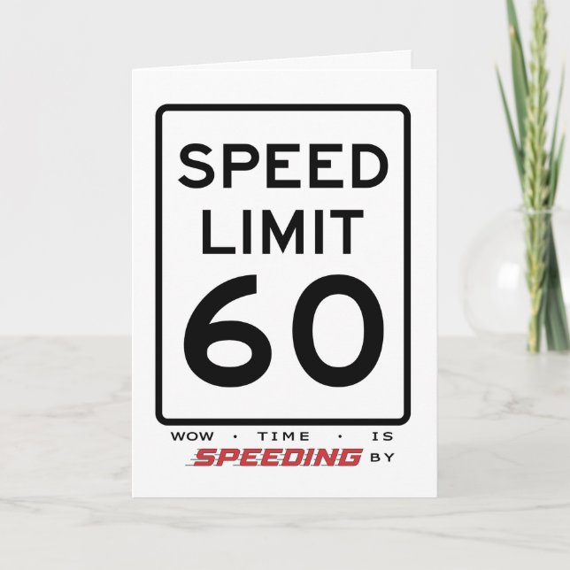 60.ª tarjeta de cumpleaños de límite de velocidad (Anverso)