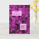 60.ª Tarjeta de patrón rosado de cumpleaños (Yellow Flower)