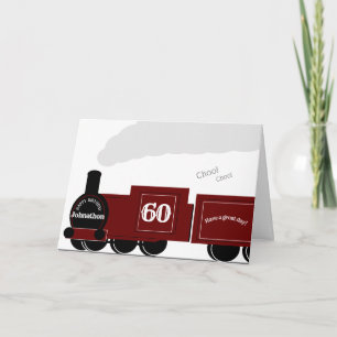 60.ª tarjeta personalizada de cumpleaños del tren 