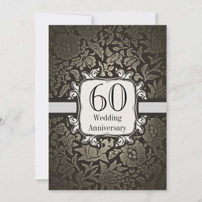 60.º aniversario boda invitación a la cosecha dama (Anverso)