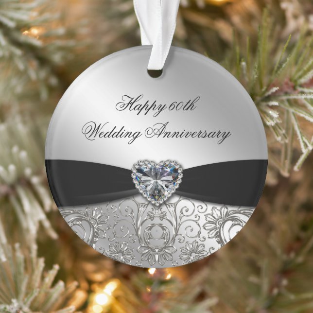 60.º Aniversario Boda Ornamento acrílico (Árbol)