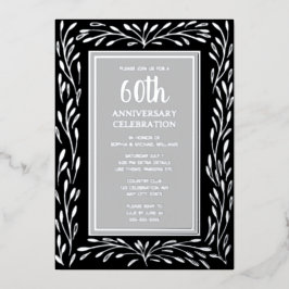 60.º Boda de invitaciones para el aniversario Gris