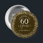 60.º botón Purpurina de oro de la fiesta de cumple<br><div class="desc">El encantador purpurina de oro falso destaca en el borde superior y inferior. Todo el texto es ajustable y fácil de cambiar para sus propias necesidades fiestas. Gran diseño elegante de plantillas de cumpleaños número 60.</div>