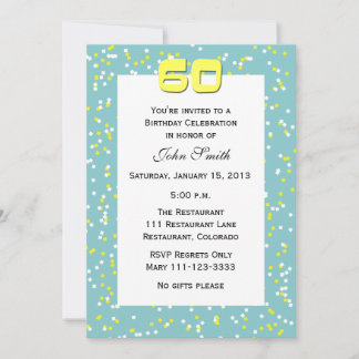 60.º Confetti de la invitación de cumpleaños