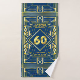 60.º cumpleaños Art Deco Oro Azul Gran Gatsby