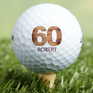 60.º cumpleaños bolas de golf regalo de madera de