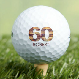 60.º cumpleaños bolas de golf regalo de madera de