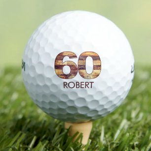 60.º cumpleaños bolas de golf regalo de madera de