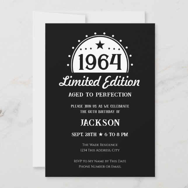 60.º cumpleaños edición limitada Invitación (Anverso)