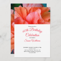 60.º cumpleaños Invitación a la foto de las flores