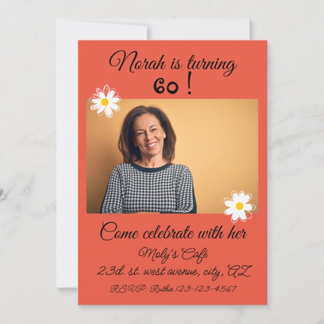 60.º cumpleaños Invitación elegante y vibrante (Anverso)