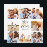 60.º cumpleaños negro y oro moderno<br><div class="desc">60 años invitación moderna de collage de fotos en negro y oro. Diseño de texto de escritura moderno. Parte de una colección.</div>