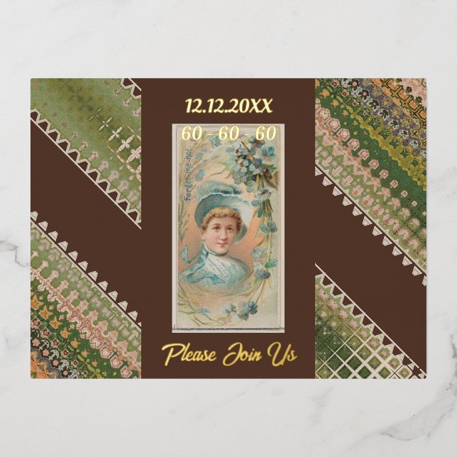 60.º cumpleaños Personalizado Invitación Bellezas  (Anverso)