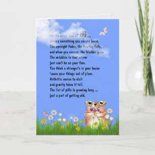 60.º Humor de cumpleaños con tarjeta vieja